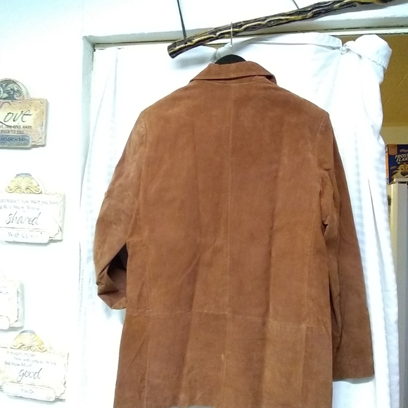 JLC New York Woman Skirt Suit 💯% Suede Leather Rust Cropped Sz- S/ 40" - Picture 6 of 14